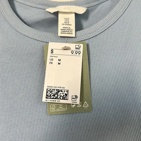 H&M Ribbed Racerback Cropped Tank - Picture 2 of 2